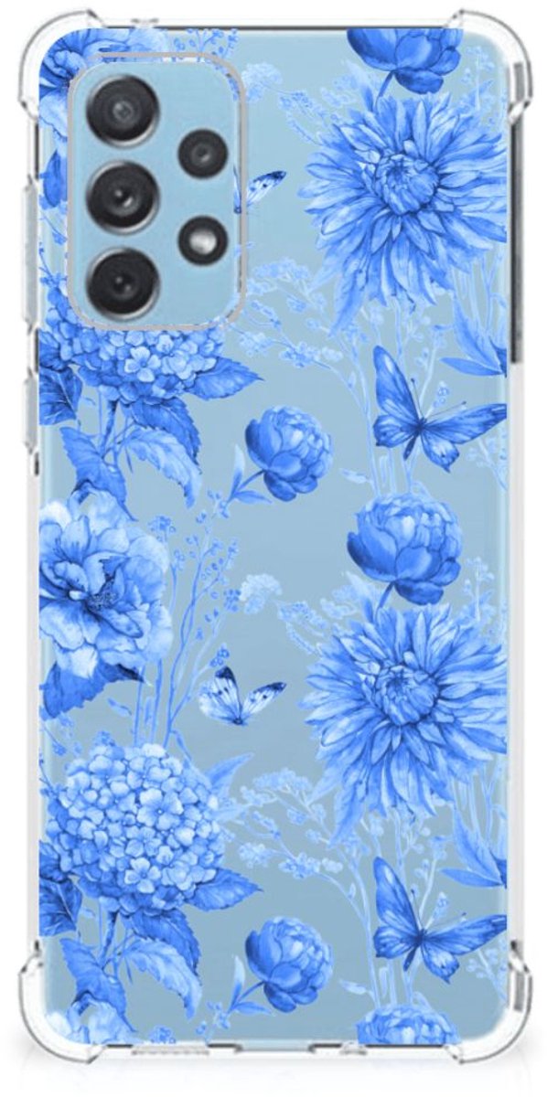 Back Cover voor Case voor Samsung Galaxy A73 Flowers Blue