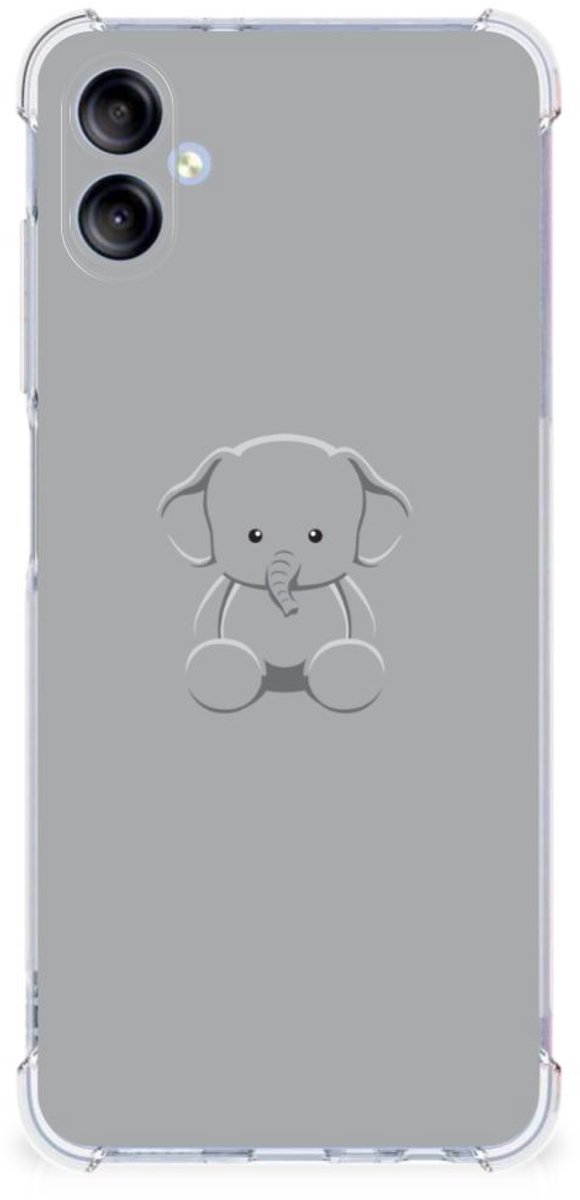 Samsung Galaxy A05 Stevig Bumper Hoesje Grijs Baby Olifant