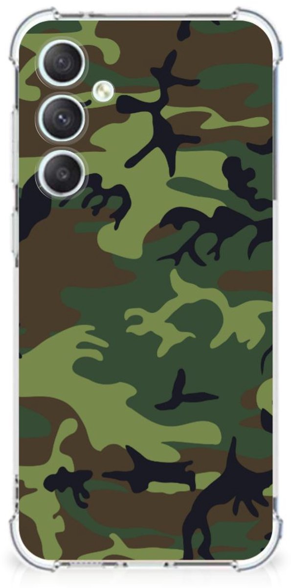 Samsung Galaxy S23 FE Doorzichtige Silicone Hoesje Army Dark