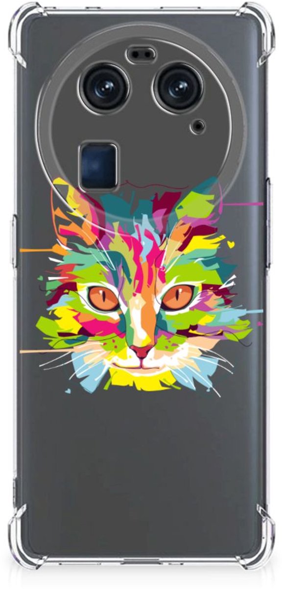 OPPO Find X6 Stevig Bumper Hoesje Cat Color