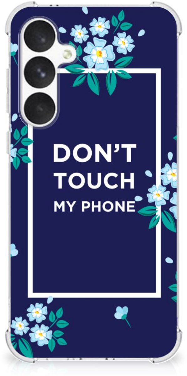 Samsung Galaxy A55 Anti Shock Case Flowers Blue DTMP