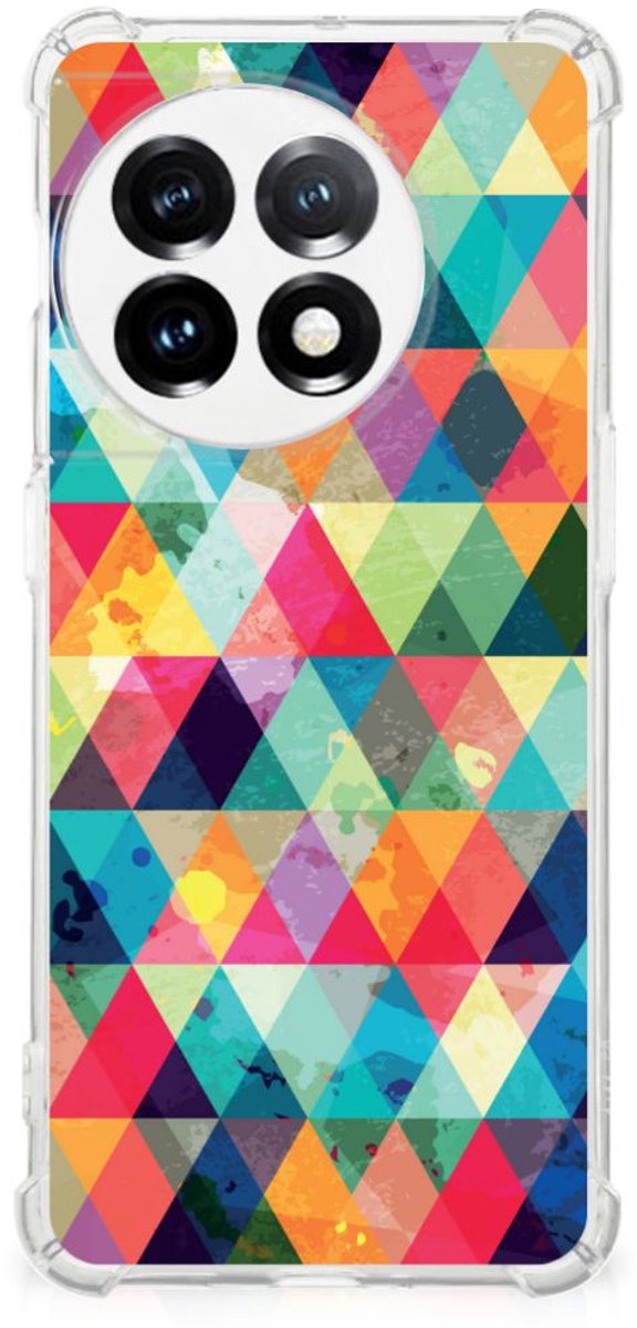 OnePlus 11 Doorzichtige Silicone Hoesje Geruit