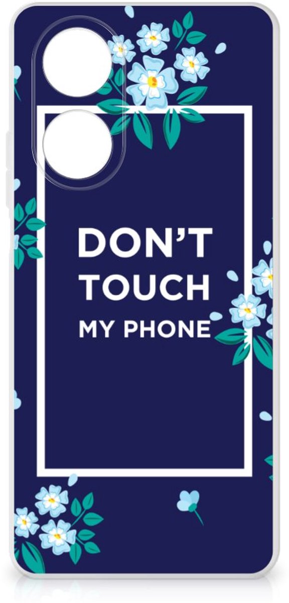 OPPO A58 4G Silicone-hoesje Flowers Blue DTMP