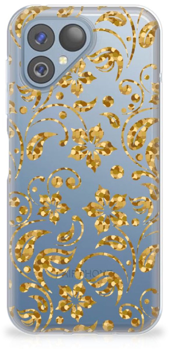 Fairphone 5 TPU Case Gouden Bloemen