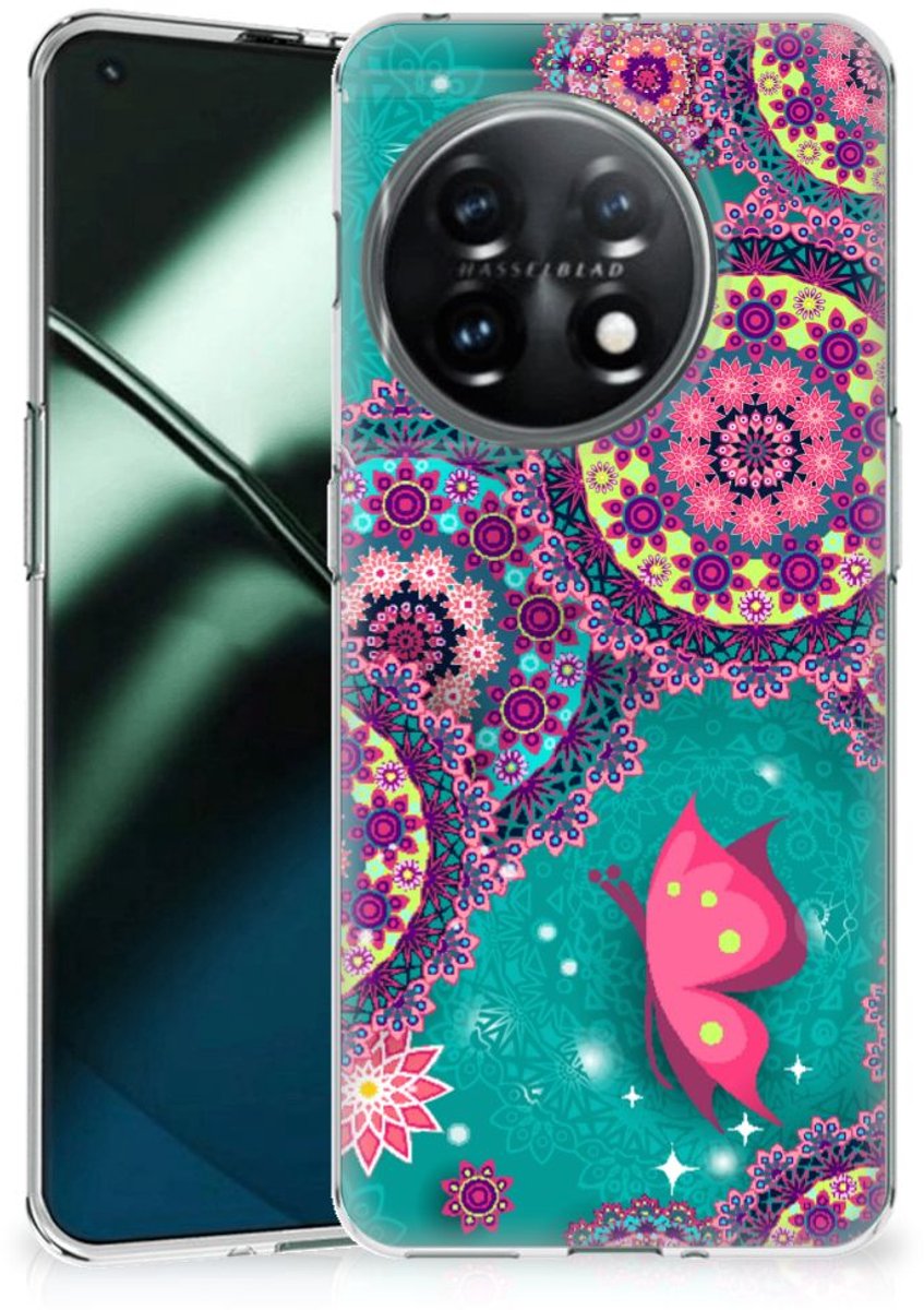 Back Cover voor OnePlus 11 Hoesje maken Cirkels en Vlinders