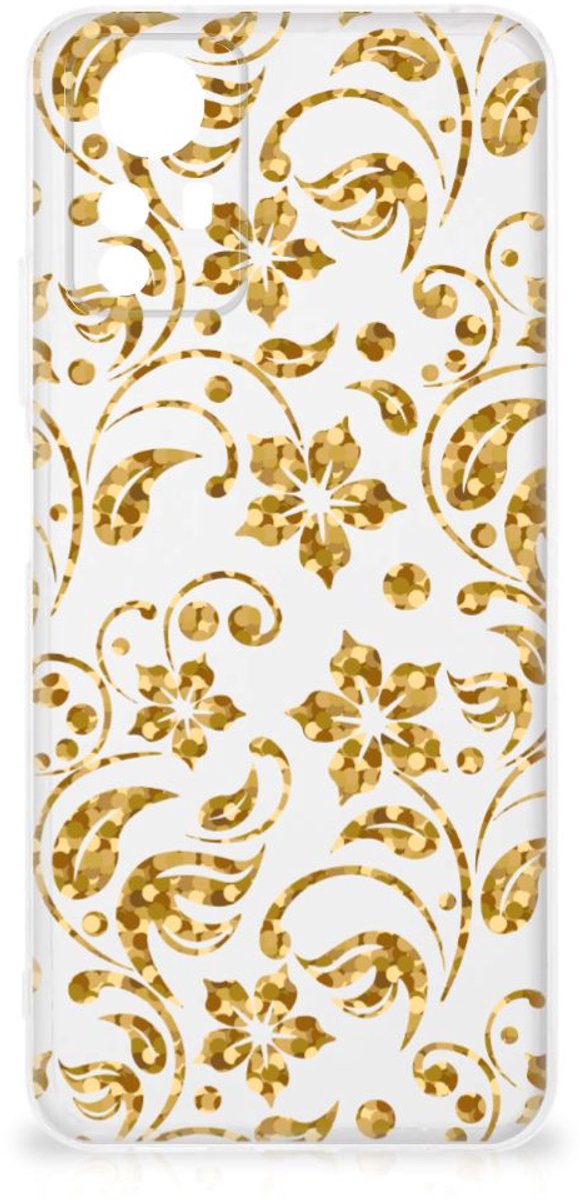 TPU Hoesje voor Xiaomi Redmi Note 12S TPU Case Gouden Bloemen