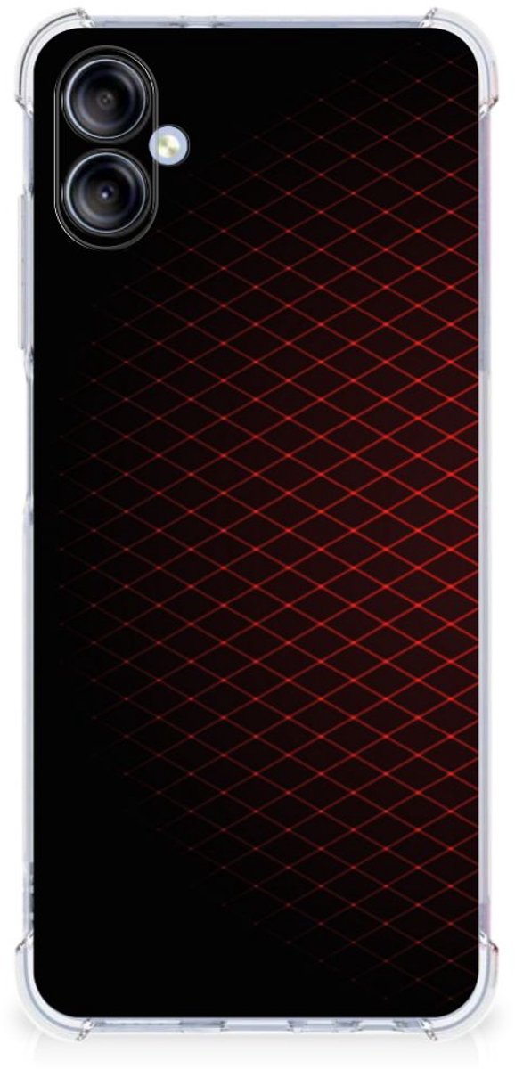 Samsung Galaxy A05 Doorzichtige Silicone Hoesje Geruit Rood
