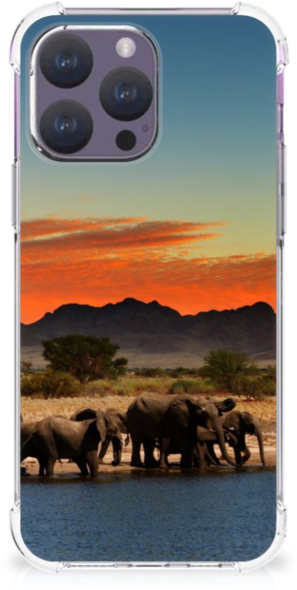 TPU Case Anti-Shock voor iPhone 15 Pro Max Case Anti-shock Olifanten