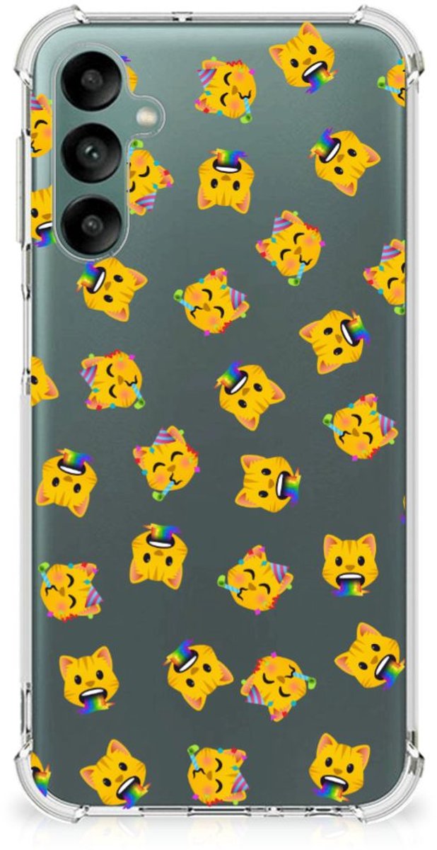 Doorzichtige Silicone Hoesje voor Samsung Galaxy A24 Katten Emojis