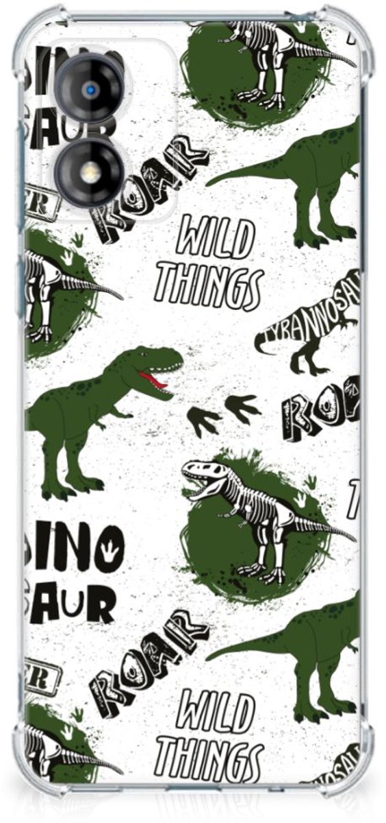 Case Anti-shock voor Motorola Moto E13 Dinosaurus