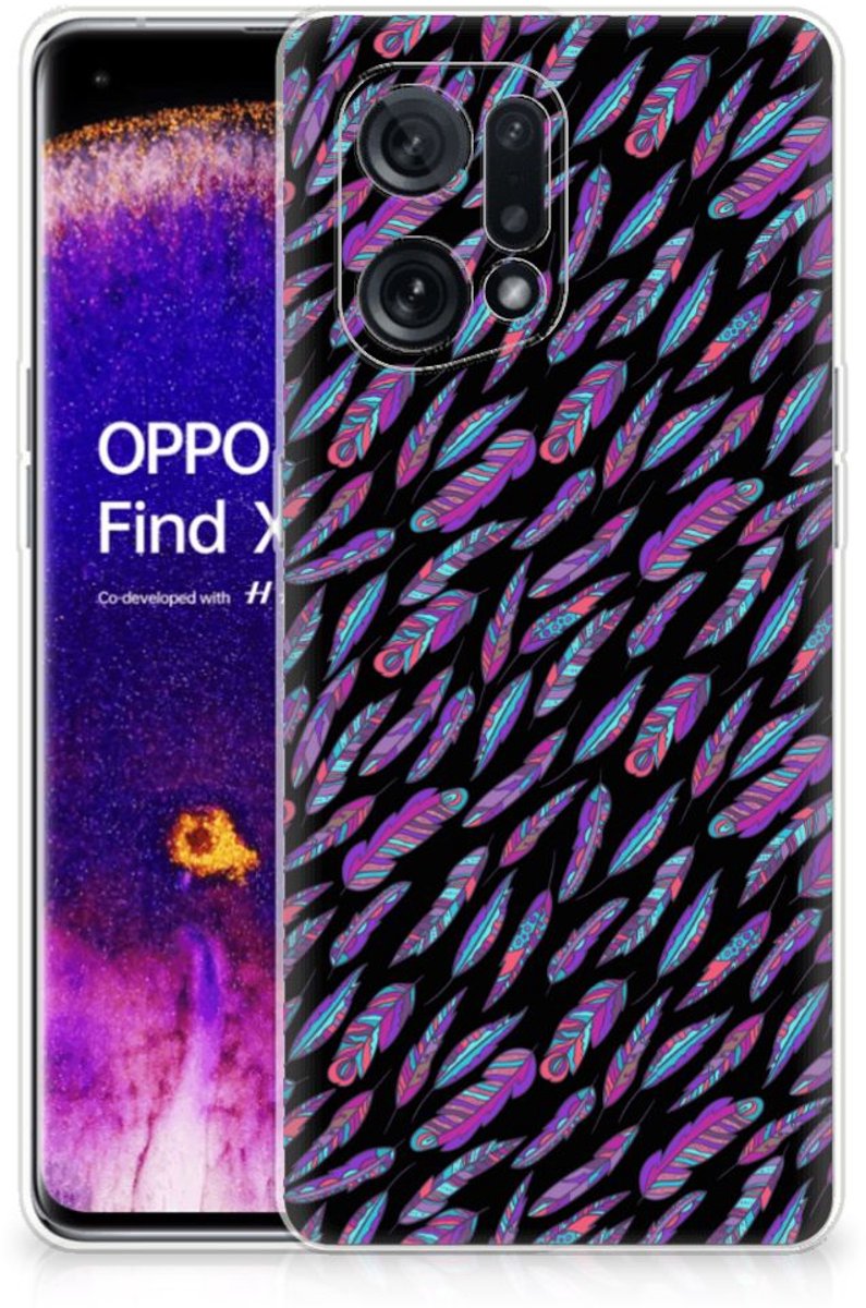 OPPO Find X5 TPU bumper Feathers Color