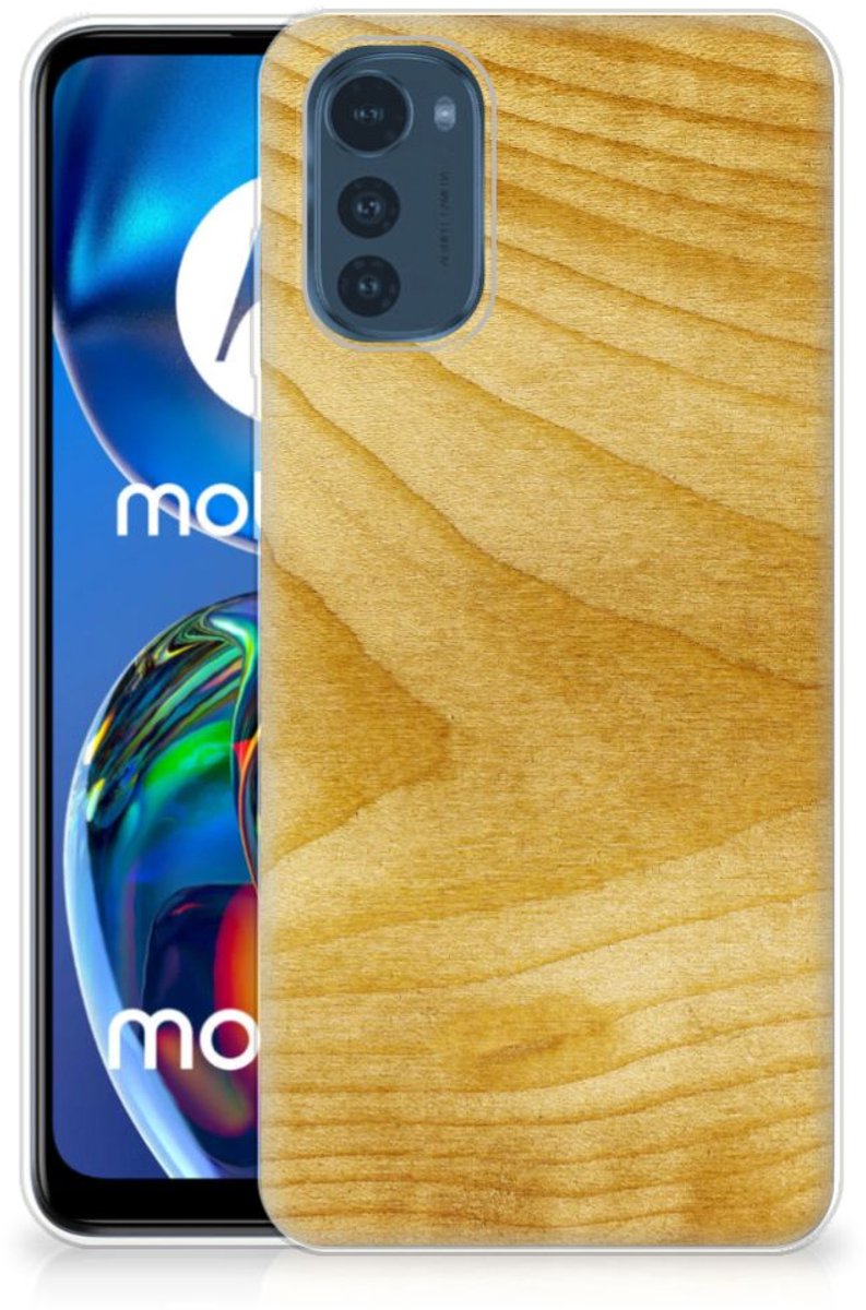 Motorola Moto E32/E32s Bumper Hoesje Licht Hout