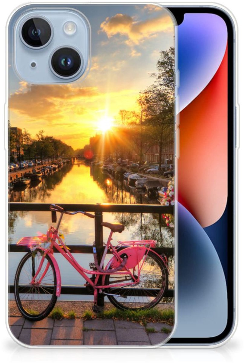 Apple iPhone 14 Siliconen Back Cover Amsterdamse Grachten