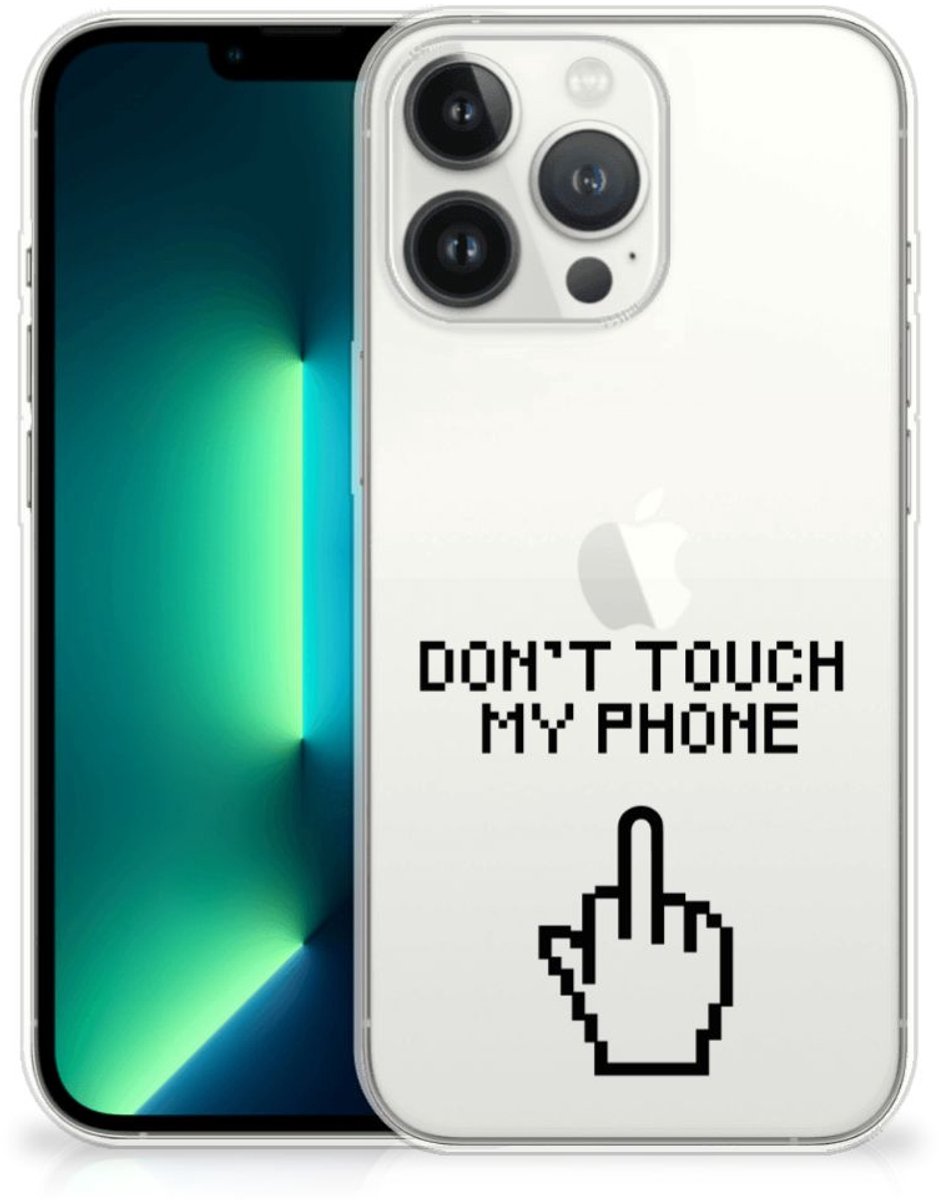 iPhone 13 Pro Max Silicone-hoesje Finger Don't Touch My Phone