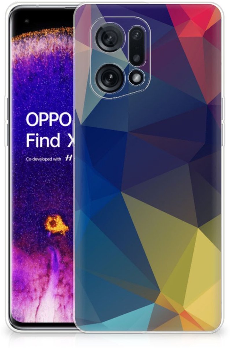 OPPO Find X5 TPU Hoesje Polygon Dark