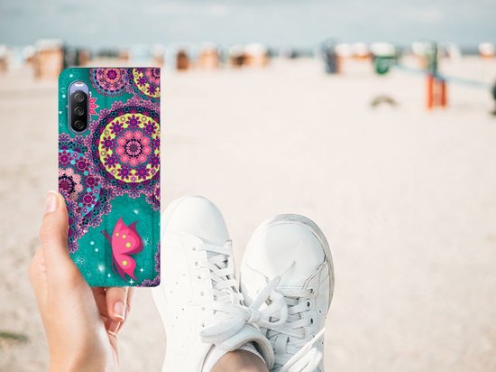 Etui à Rabat Sony Xperia 10 III Smart Cover Cercles et Papillons