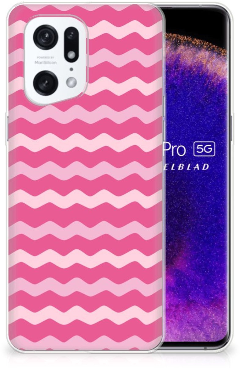 OPPO Find X5 Pro TPU bumper Waves Pink