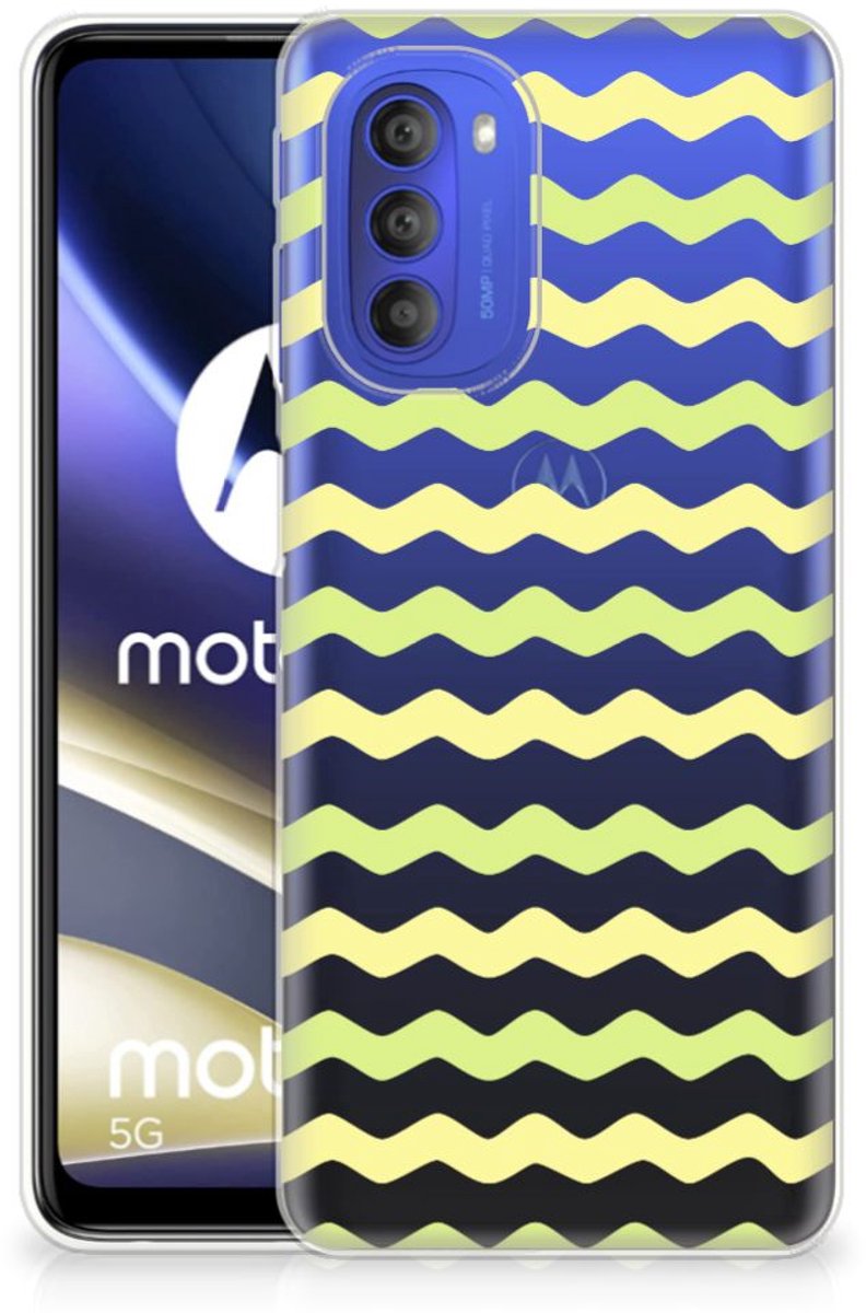 Back Cover voor Motorola Moto G51 5G TPU bumper Waves Yellow