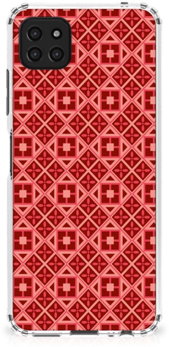 Samsung Galaxy A22 5G Doorzichtige Silicone Hoesje Batik Rood