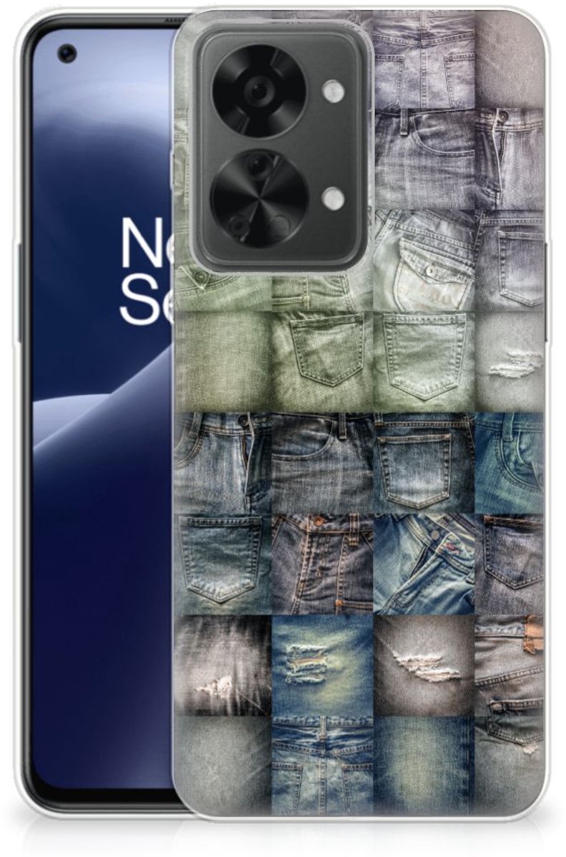 Silicone Back Cover OnePlus Nord 2T Spijkerbroeken