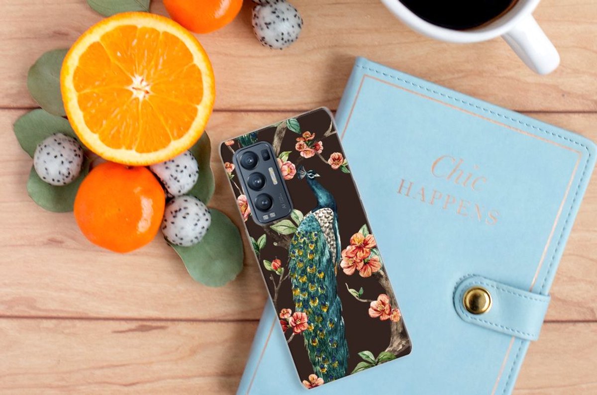 OPPO Find X3 Neo TPU Hoesje Pauw met Bloemen