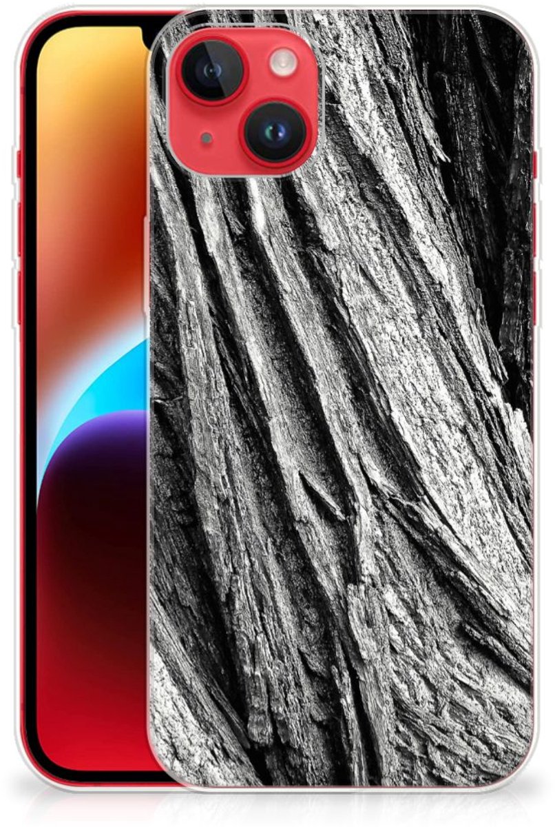 Back Cover voor Bumper Hoesje iPhone 14 Plus Boomschors Grijs