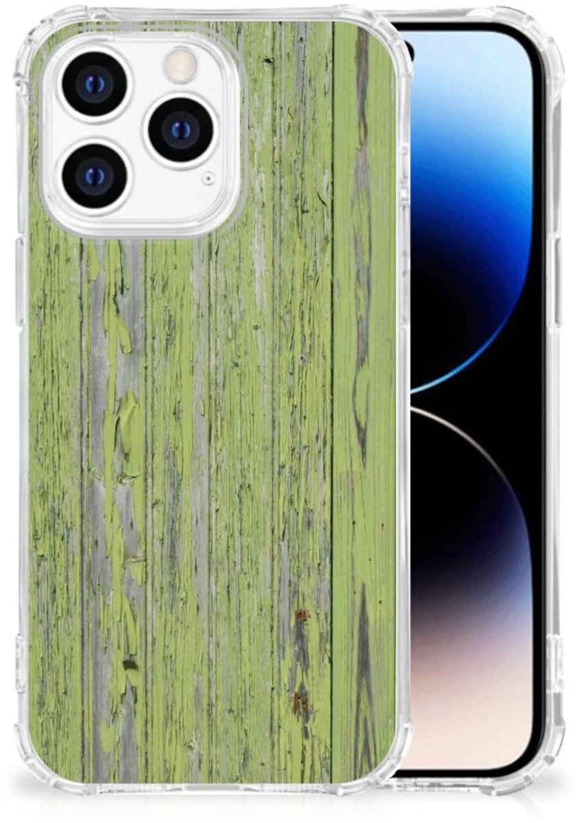 iPhone 14 Pro Stevig Telefoonhoesje Green Wood