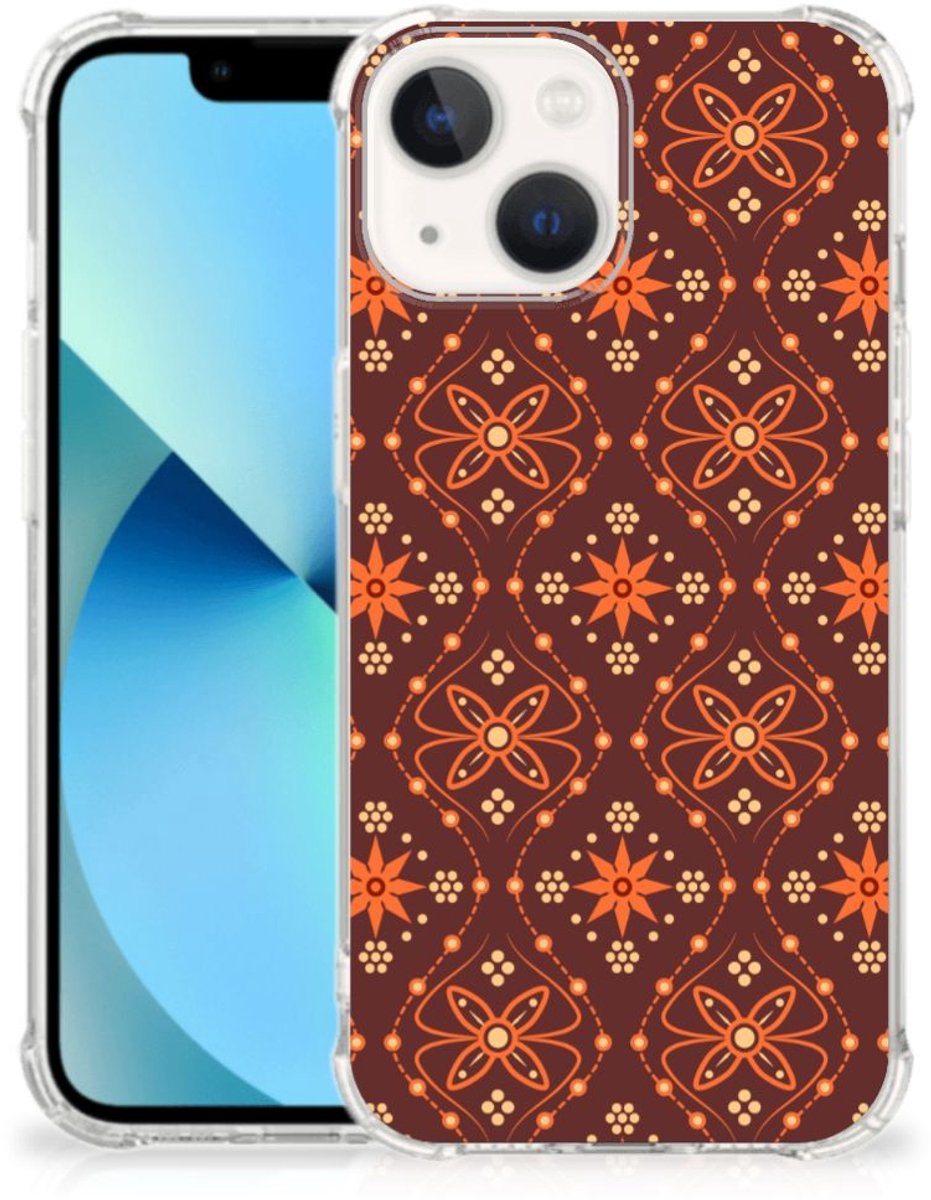 iPhone 13 mini Doorzichtige Silicone Hoesje Batik Brown