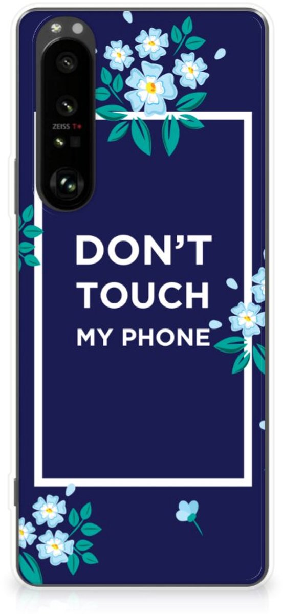 Sony Xperia 1 III Silicone-hoesje Flowers Blue DTMP