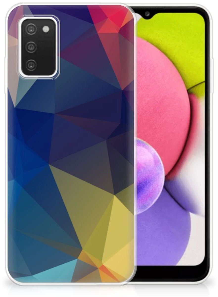 Samsung Galaxy A03S TPU Hoesje Polygon Dark