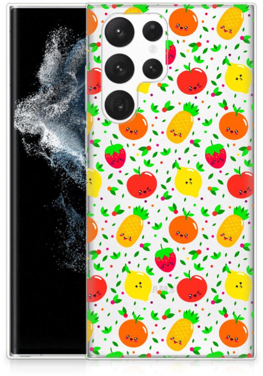 Back Cover voor Samsung Galaxy S22 Ultra Siliconen Case Fruits