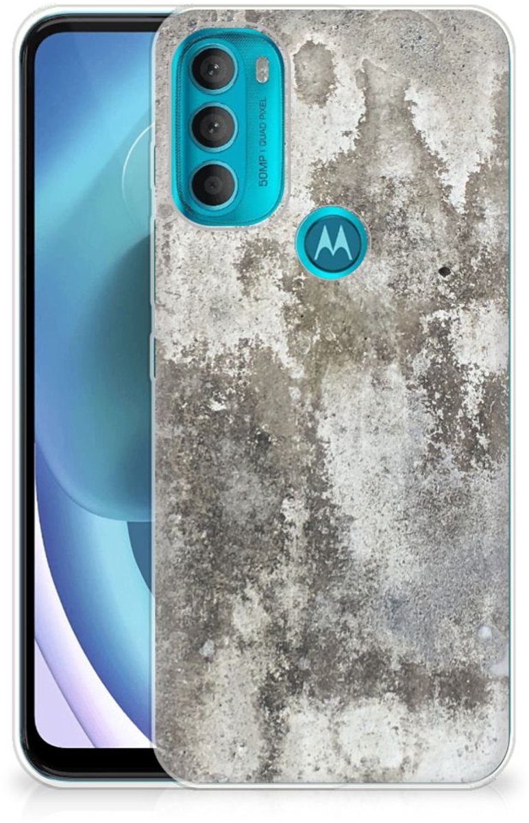 Motorola Moto G71 5G TPU Siliconen Hoesje Beton Print