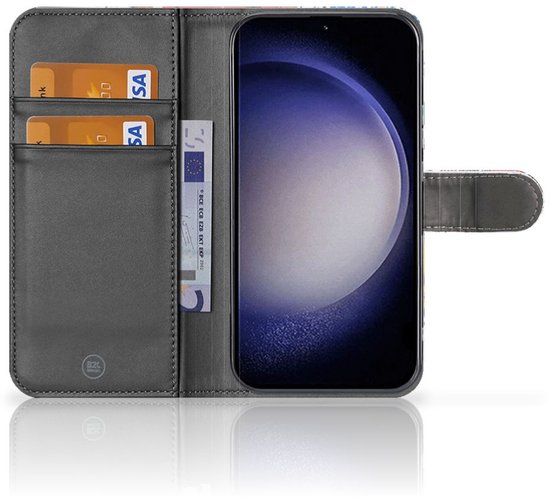 PU Premium Housse pour Samsung Galaxy S23 Plus Portefeuille Plaques D'Immatriculation