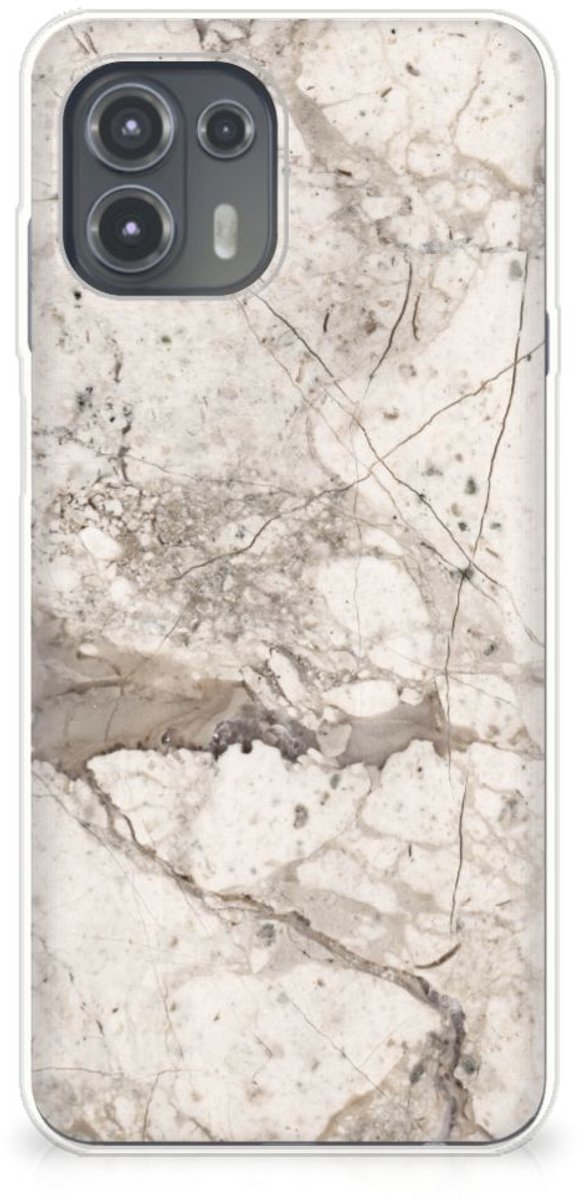 Motorola Edge 20 Lite TPU Siliconen Hoesje Marmer Beige