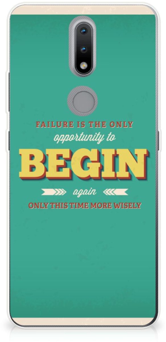 Nokia 2.4 Siliconen hoesje met naam Quote Begin