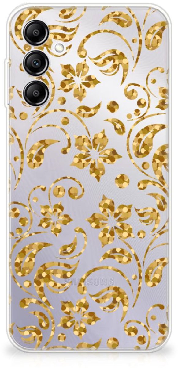 Samsung Galaxy A14 5G TPU Case Gouden Bloemen