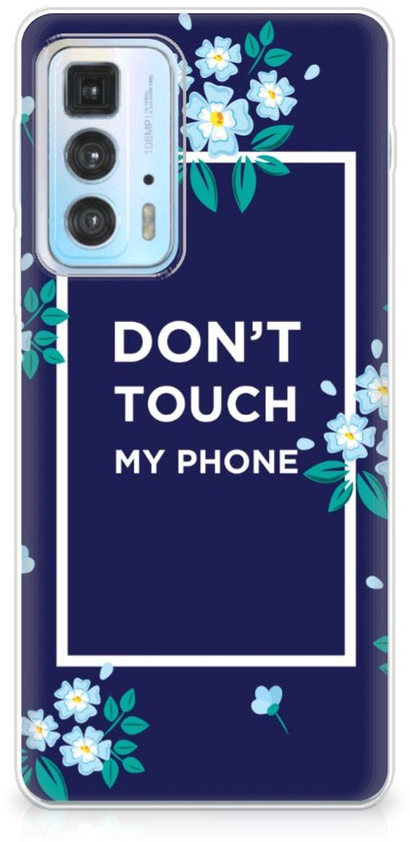 Motorola Edge 20 Pro Silicone-hoesje Flowers Blue DTMP