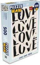 Puzzel Love - Hart - Beige - Legpuzzel - Puzzel 500 stukjes