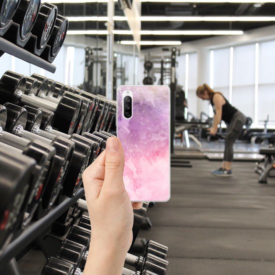 Housse Coque pour Sony Xperia 10 III Coque Peinture Rose Pourpre