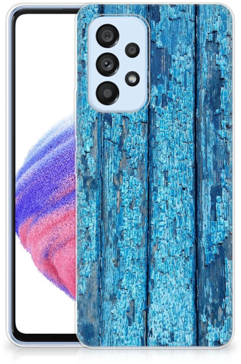 Samsung Galaxy A53 5G Bumper Hoesje Wood Blue