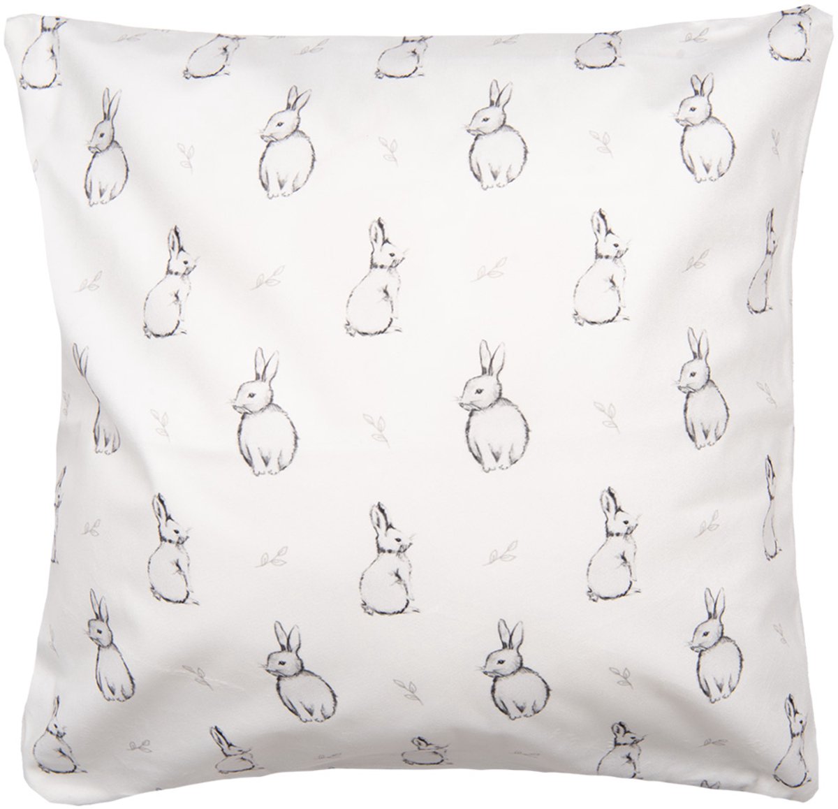 Clayre & Eef Kussenhoes 45x45 cm Beige Polyester Konijn