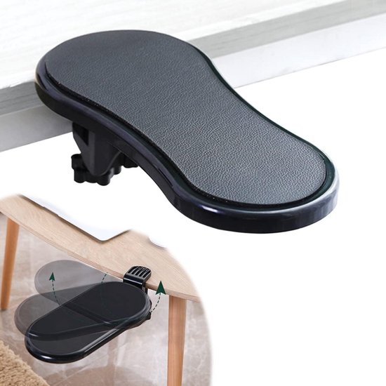 AKOLAFE Ergonomische armleuningsteun, polssteun, zwart, 180 graden draaibaar, verstelbare armsteun, bureau-extender