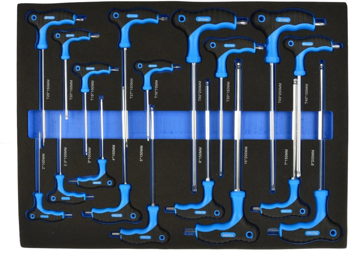 GEKO 18-delige T-type schroevendraaierset - Torx en HEX - Diverse maten