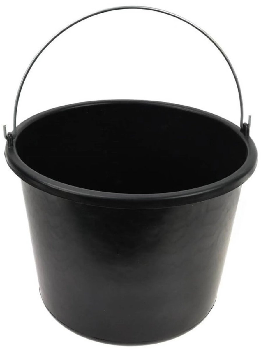 GEKO Bouwemmer - Sterke metalen handgreep - Polypropyleen - 12 liter capaciteit