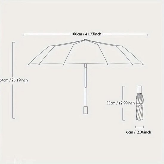 Parapluie de Golf moderne Nivard - Parapluie tempête - Pliable - Coupe-vent - Résistant aux intempéries - Protection UV - Parapluie - Portable - Vert clair