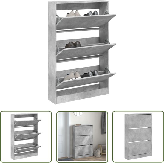 Stapelbaar Slanke schoenenopbergkast for entree, moderne luxe schoenenkast met 3 flipladen, vrijstaande schoenenorganizer for kast, hal, slaapkamer Schoenenrek (Color : B, Size : 60x17x120cm