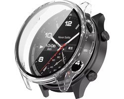 Strap-it Hard case hoesje met screen protector - geschikt voor de OnePlus Watch 2R (transparant)