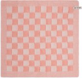 Knit Factory Gebreide Keukendoek - Keukenhanddoek Block - Geblokt motief - Handdoek - Vaatdoek - Keuken doek - Ecru/Apricot - Roze -Traditionele look - 50x50 cm