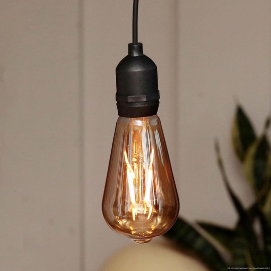 Hellum set van 2 hanglampen met batterij en afstandsbediening buiten