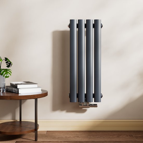 EMKE Design Radiator - Ovale Buizen - 60x24 cm - Enkel - Mat Antraciet ...